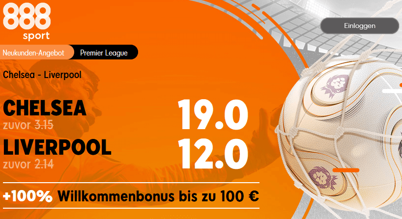 888Sport Quotenboost zu Chelsea - Liverpool