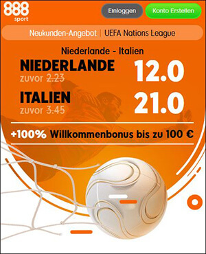888Sport Quotenboost zu Niederlande - Italien