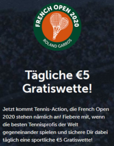 Gratis auf die French Open wetten