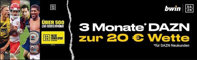 Bei BWIN Wetten - 3 Monate Gratis DAZN