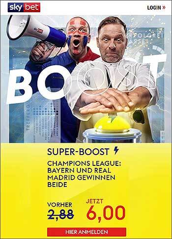 Grafik zum Champions League Superboost von Skybet