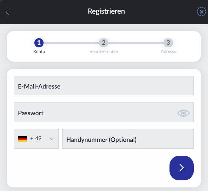 Bildbet Registrierung