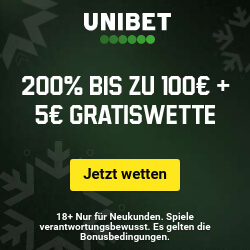 Unibet Exklusiv Bonus und Gratiswette