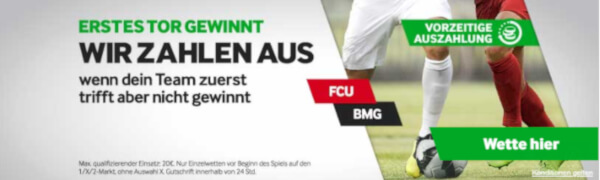 Betway Cashout - das 1. Tor gewinnt