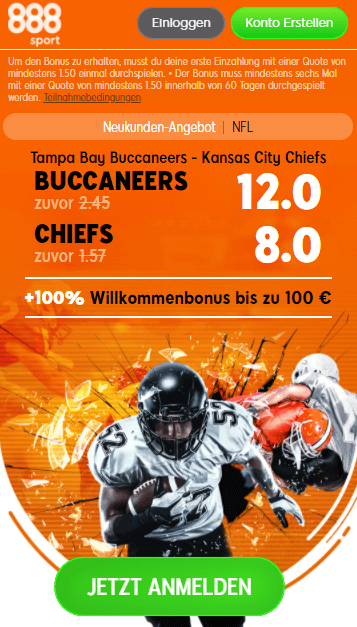 Wetten auf den Super Bowl LV 888sport football bonus