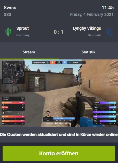 Comeon CSGO Livewetten