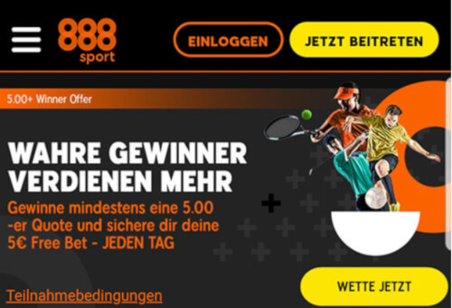 888sport: tägliche Freebet