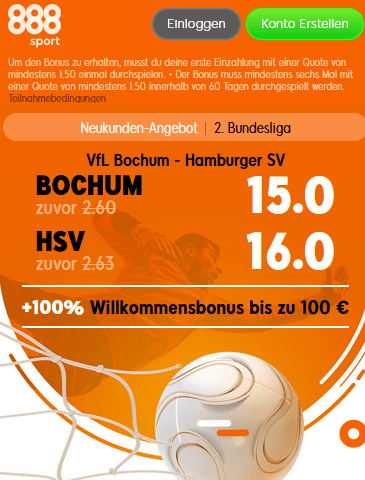 888Sport Quotenboost zu Bochum - HSV