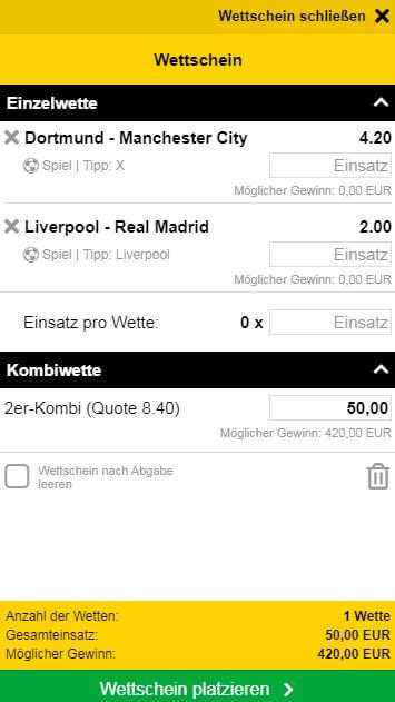 Interwetten Wettschein