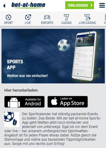 Bet-at-home Mobile Wetten
