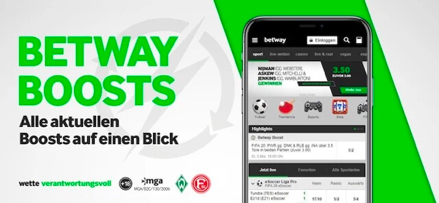 Betway Sportwetten App Boosts