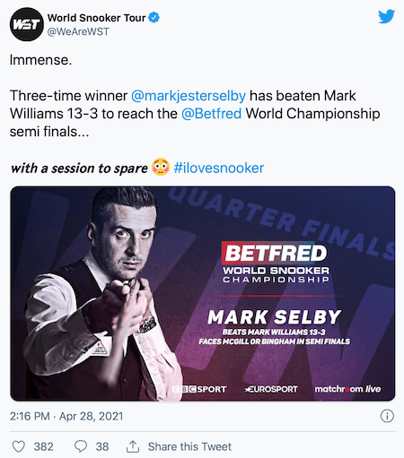 Snooker WM 2021 Halbfinale