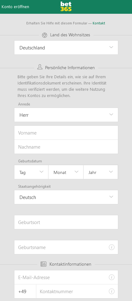 Bet365 Neuanmeldung Wettkonto