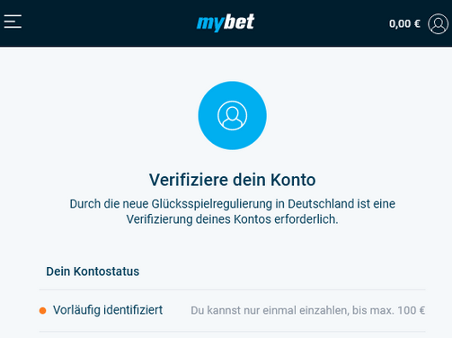 mybet konto verifizieren