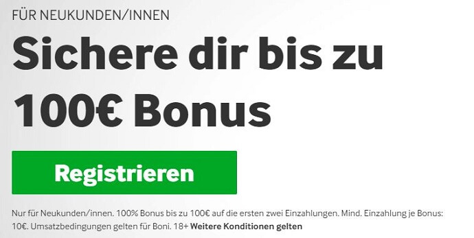 Betway Neukunden Bonus bis zu 100€