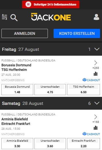 jackone registrieren