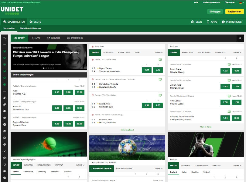 Unibet Desktop