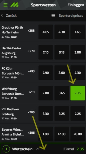 bei Mobilebet wetten