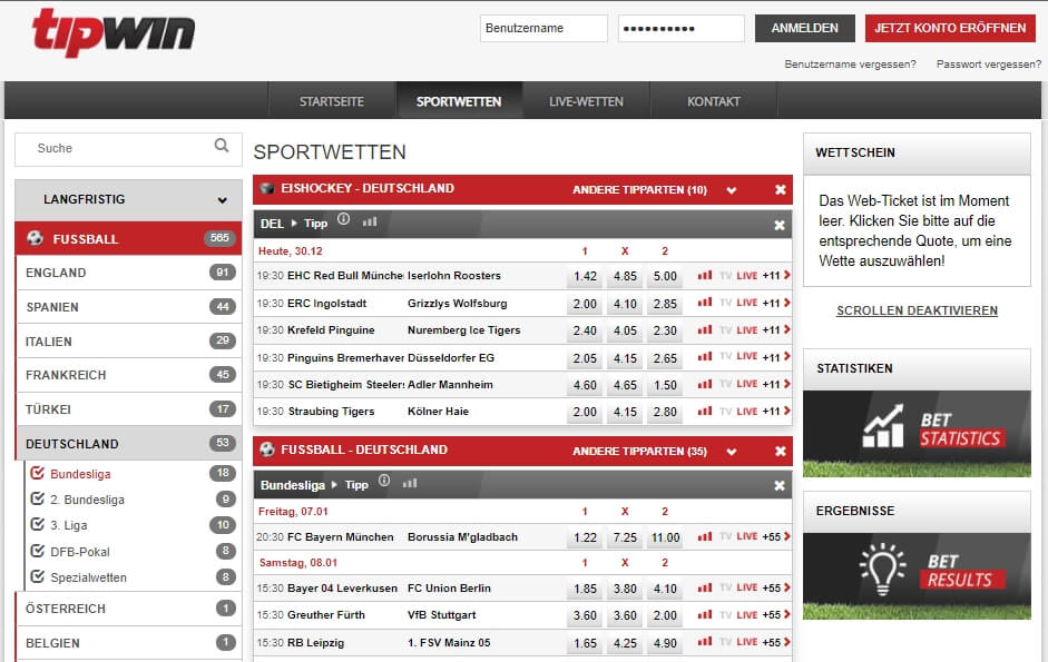 Tip win Webseite