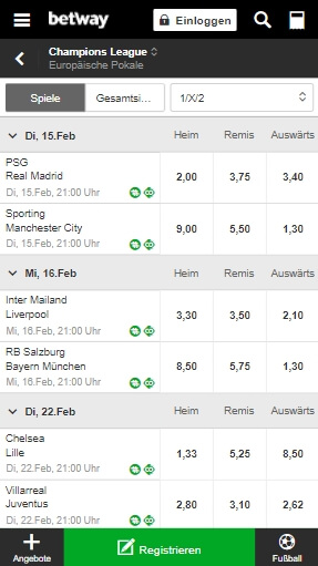 betway wettquoten