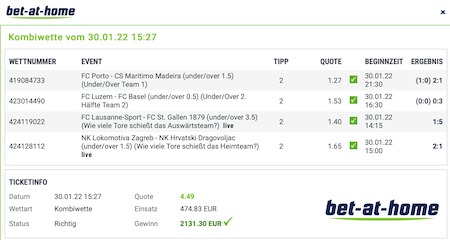 Sportwetten Abräumer der Woche 4