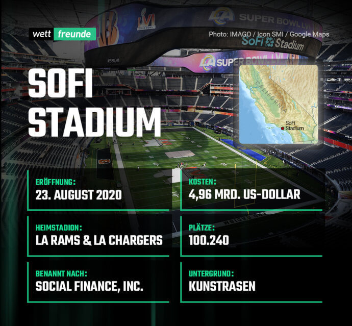 sofi stadium super bowl stadion 2022