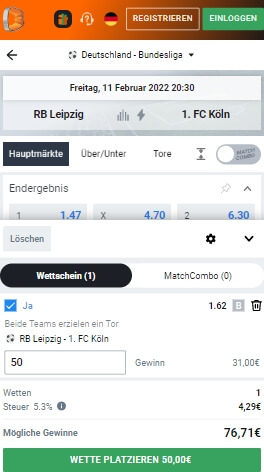 Betano Wettschein