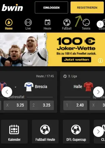 Bwin Registrierung mobil