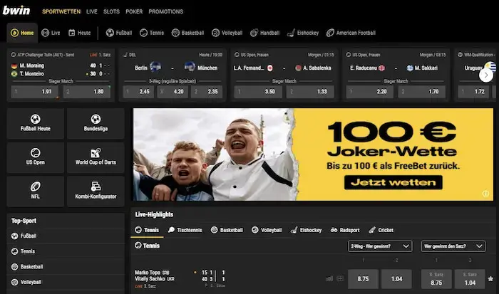 Bwin Sportwetten Webseite