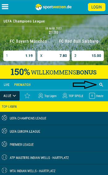 Sportwetten.de Suche