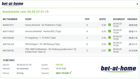 Sportwetten Abräumer der Woche 17