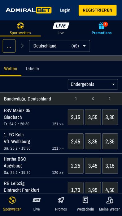 AdmiralBet wetten