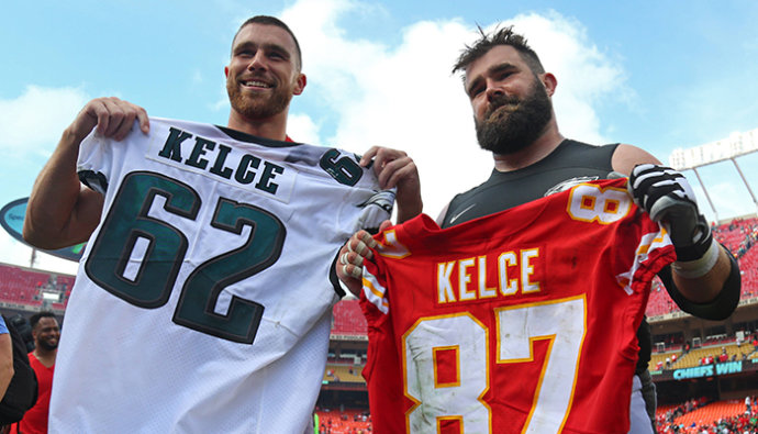 kelce bowl 2023 super bowl jason travis