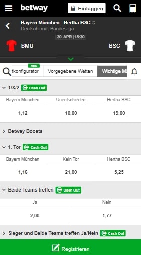Betway Cash Out