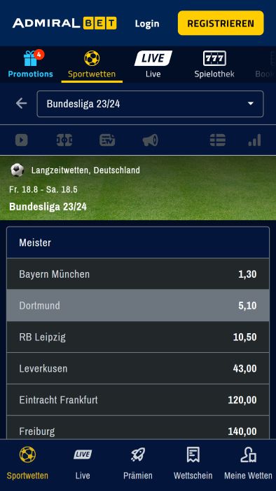 AdmiralBet wetten