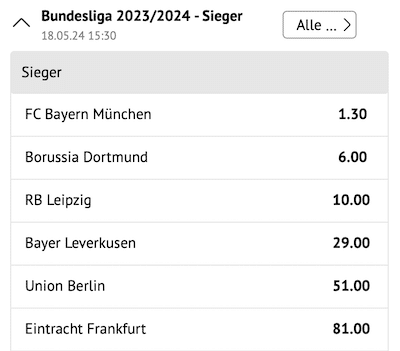 ODDSET Bundesliga Wetten