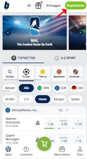 Bet at home Registrierung