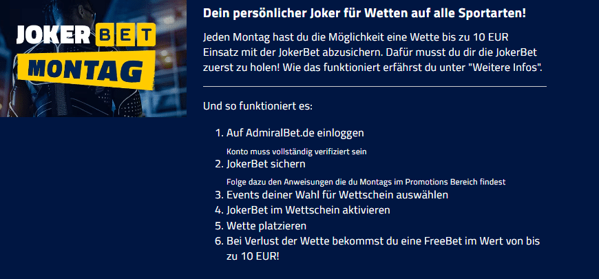 Montag Jokerbet AdmiralBet
