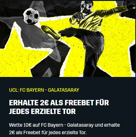 DAZN Bet: 20 Euro Freebet zu Bayern - Galatasaray
