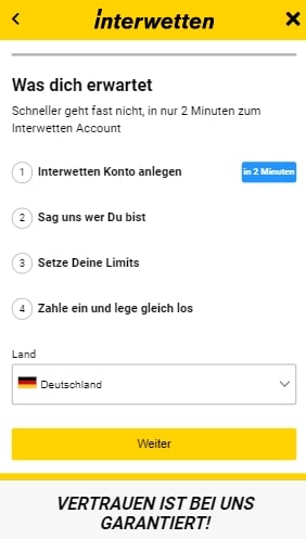 Interwetten Anmeldung neu