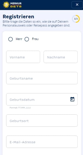 Merkur Bets Registrierung