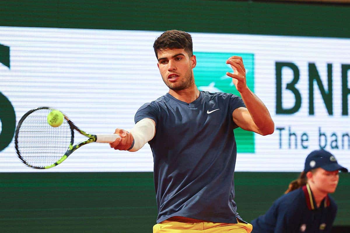 French Open Tipps heute 29.05. Bild zeigt Carlos Alcaraz (© LaPresse / Alamy Stock Photo)