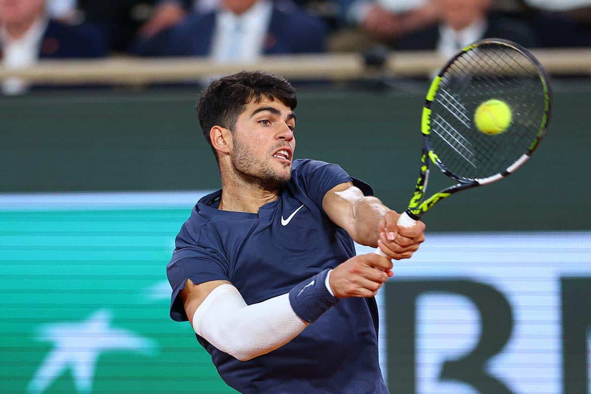 French Open Tipps heute 31.05. Bild zeigt Carlos Alcaraz (© LaPresse / Alamy Stock Photo)