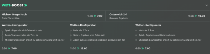 Bet365 Quotenboosts Polen - Österreich Wetten