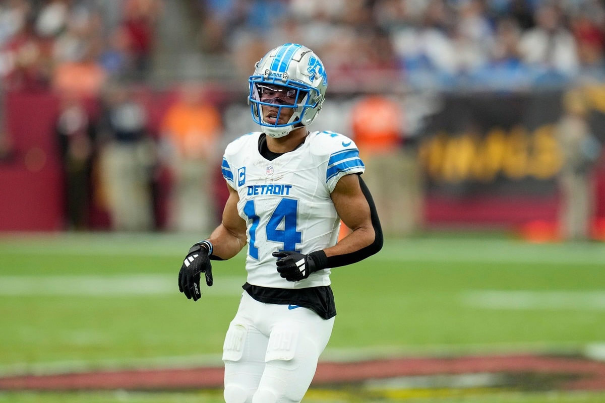 Lions Seahawks Tipp Bild zeigt Amon-Ra St. Brown © Associated Press / Alamy Stock Photo