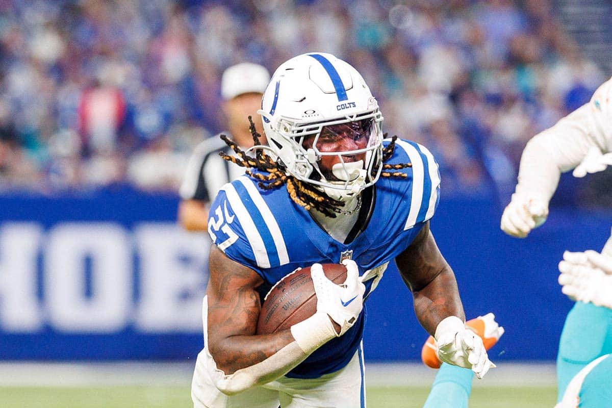 Texans Colts Tipp Bild zeigt Trey Sermon © Associated Press / Alamy Stock Photo