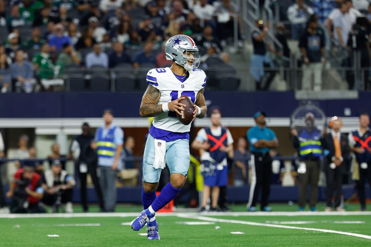 Cowboys Texans Tipp Bild zeigt Trey Lance © Associated Press / Alamy Stock Photo