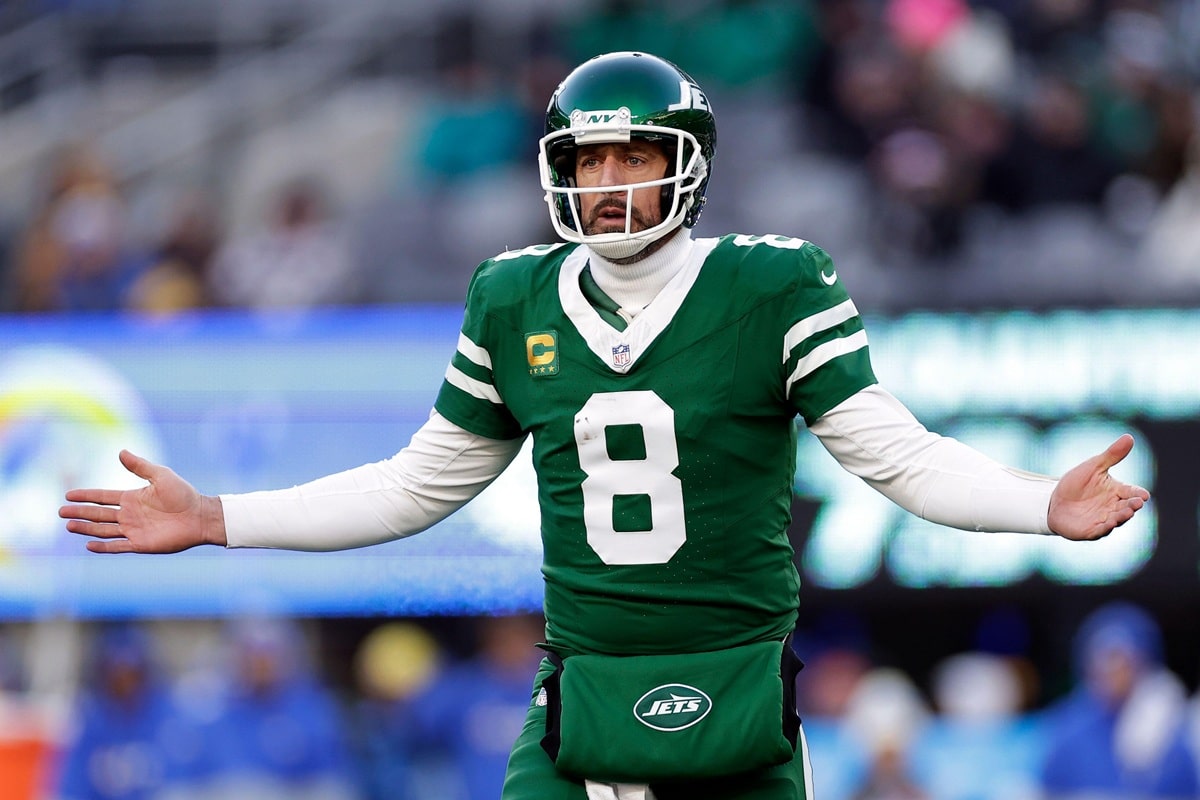 Bills Jets Tipp Bild zeigt Aaron Rodgers © Associated Press / Alamy Stock Photo