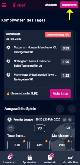 Vbet anmelden