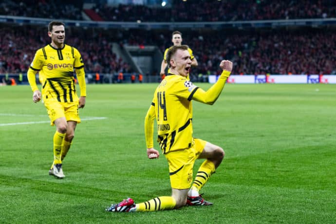 Experten Bundesliga Prognosen 26. Spieltag Bild zeigt Maximilian Beier (© Mika Volkmann / Alamy Stock Photo)